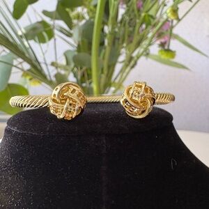 Gold Knot Bangle Bracelet